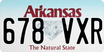 AR license plate 678VXR