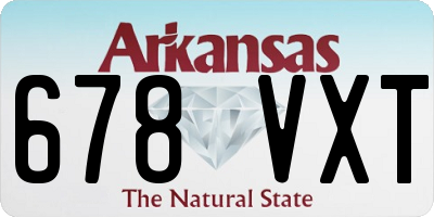 AR license plate 678VXT