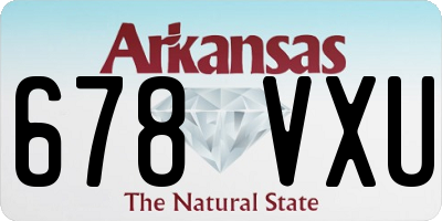 AR license plate 678VXU