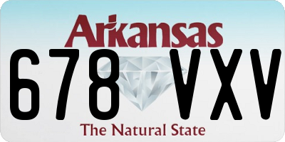 AR license plate 678VXV