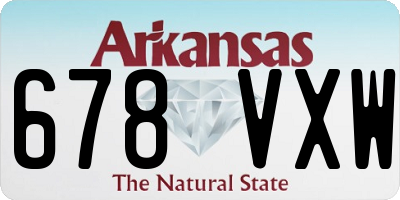 AR license plate 678VXW