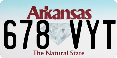 AR license plate 678VYT