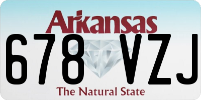 AR license plate 678VZJ