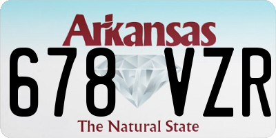 AR license plate 678VZR
