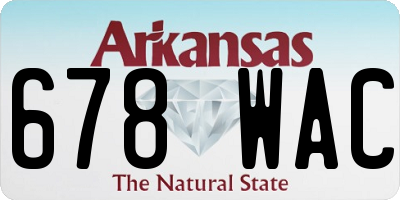 AR license plate 678WAC