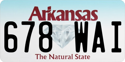 AR license plate 678WAI