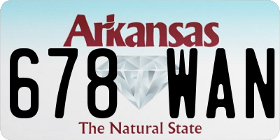 AR license plate 678WAN
