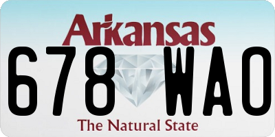 AR license plate 678WAO