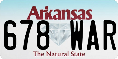 AR license plate 678WAR