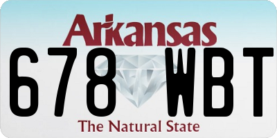 AR license plate 678WBT