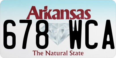 AR license plate 678WCA