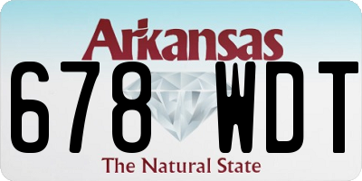 AR license plate 678WDT