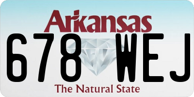 AR license plate 678WEJ