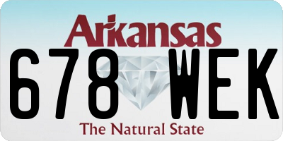 AR license plate 678WEK