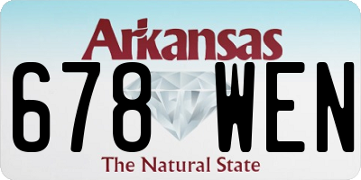 AR license plate 678WEN