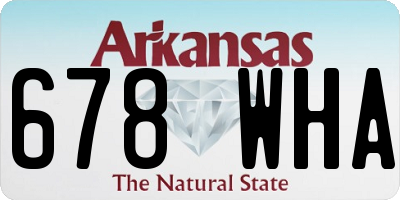 AR license plate 678WHA