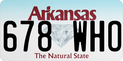 AR license plate 678WHO