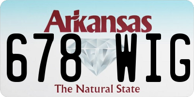 AR license plate 678WIG