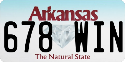 AR license plate 678WIN