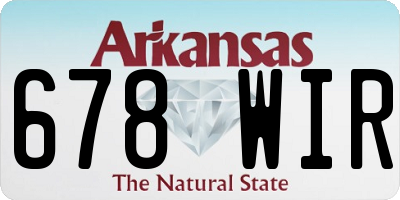 AR license plate 678WIR