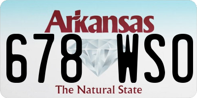 AR license plate 678WSO