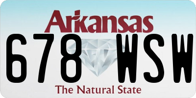 AR license plate 678WSW