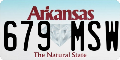 AR license plate 679MSW