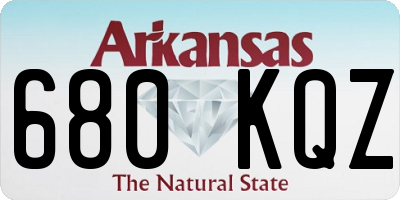 AR license plate 680KQZ