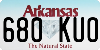 AR license plate 680KUO