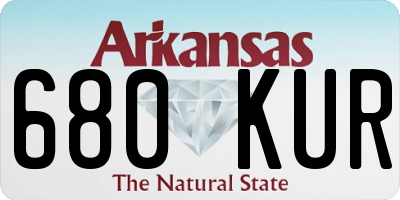 AR license plate 680KUR