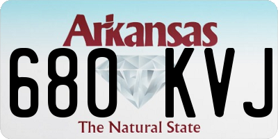 AR license plate 680KVJ