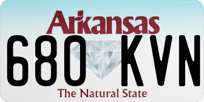 AR license plate 680KVN