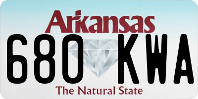 AR license plate 680KWA