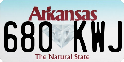 AR license plate 680KWJ