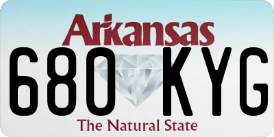 AR license plate 680KYG