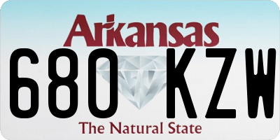 AR license plate 680KZW