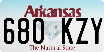 AR license plate 680KZY