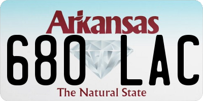 AR license plate 680LAC