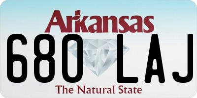 AR license plate 680LAJ