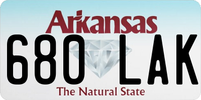 AR license plate 680LAK