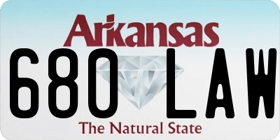AR license plate 680LAW