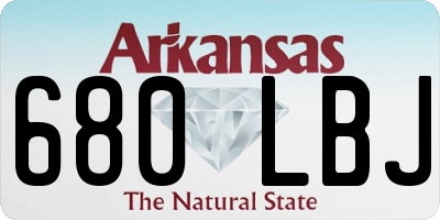 AR license plate 680LBJ