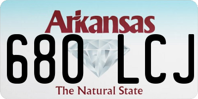 AR license plate 680LCJ