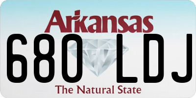 AR license plate 680LDJ