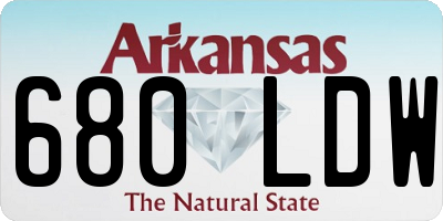 AR license plate 680LDW