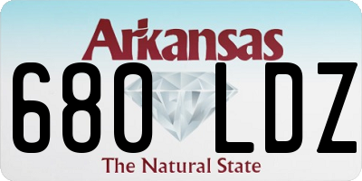 AR license plate 680LDZ
