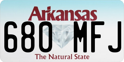 AR license plate 680MFJ