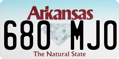 AR license plate 680MJO