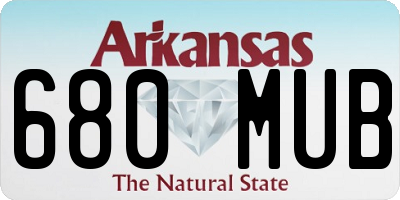 AR license plate 680MUB