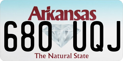 AR license plate 680UQJ